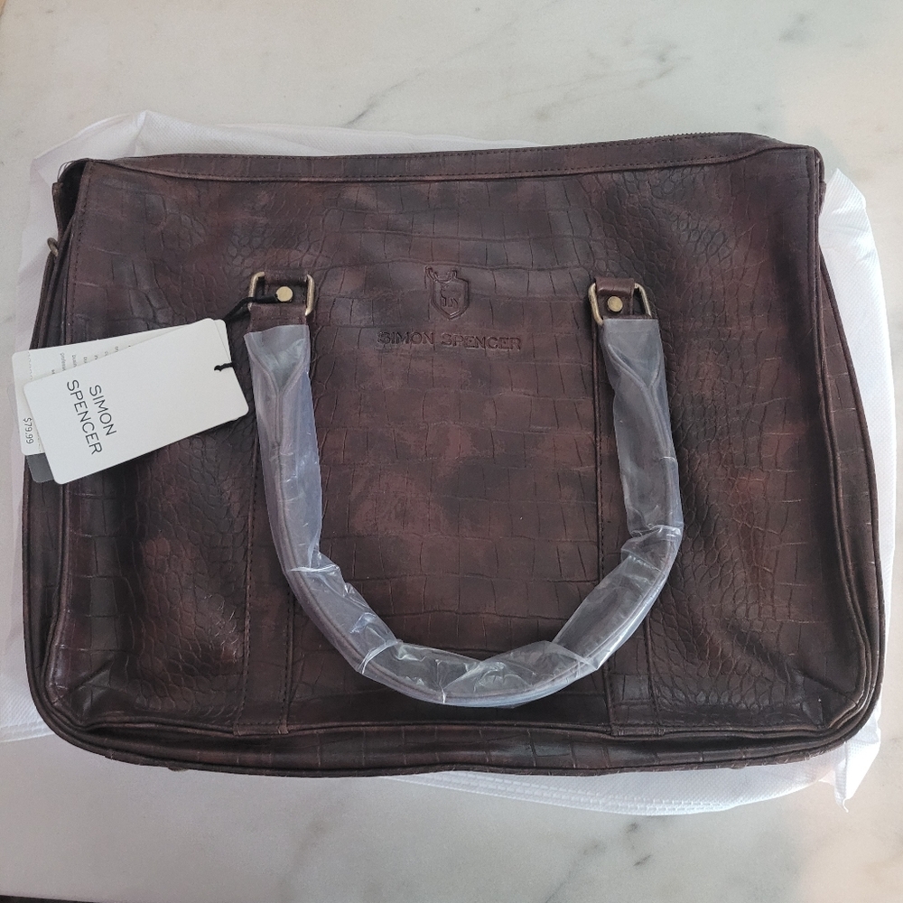 Simon Spencer Brown Handcrafted Winchester Briefcase Bag